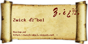 Zwick Ábel névjegykártya